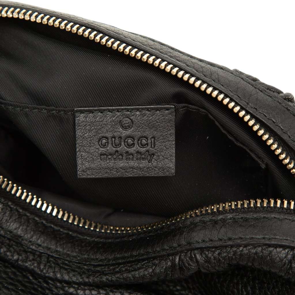 Gucci Calfskin Bamboo Cosmetic Pouch Black Leather Very good condition - Box View