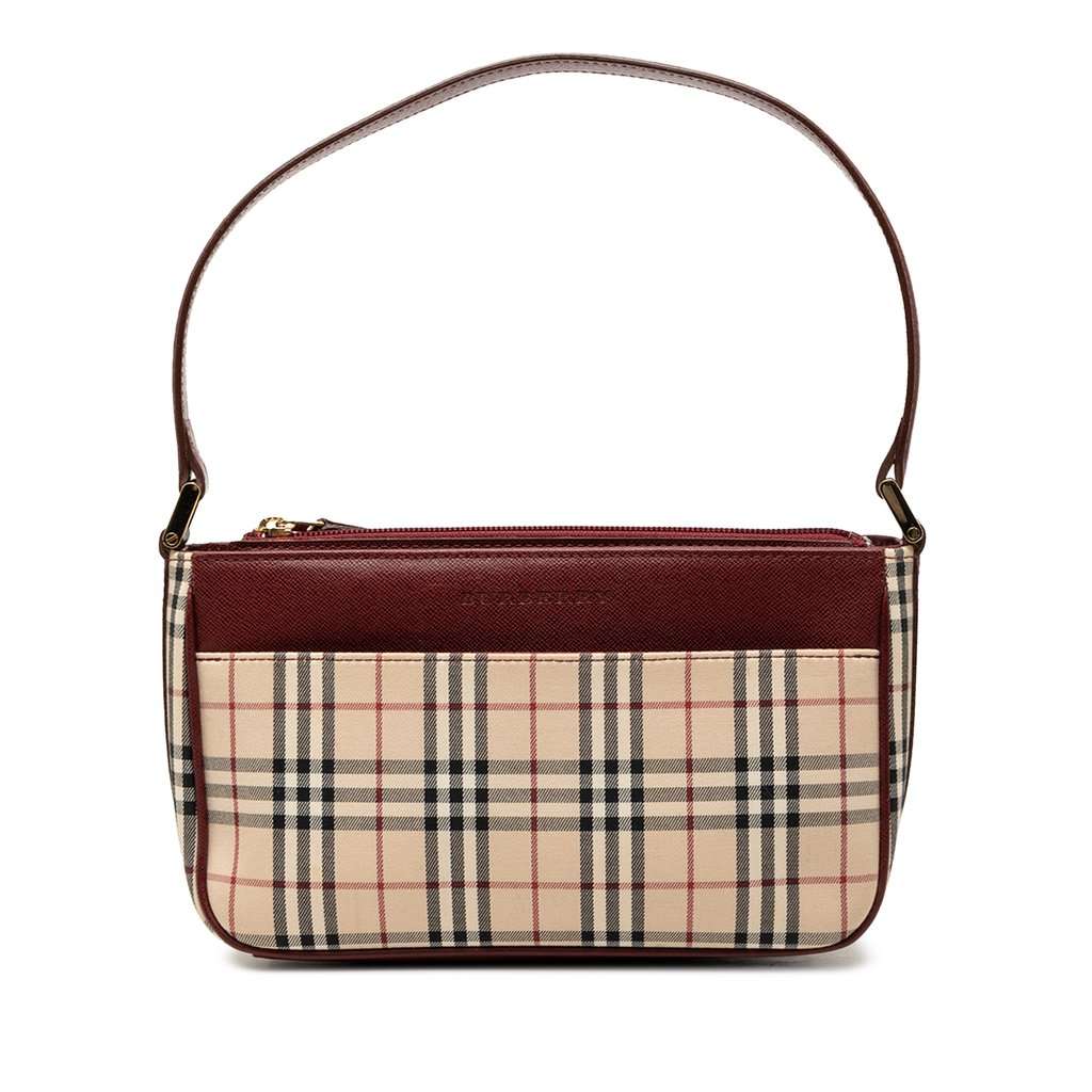 Burberry House Check Canvas Shoulder Bag Beige Good condition - Front View