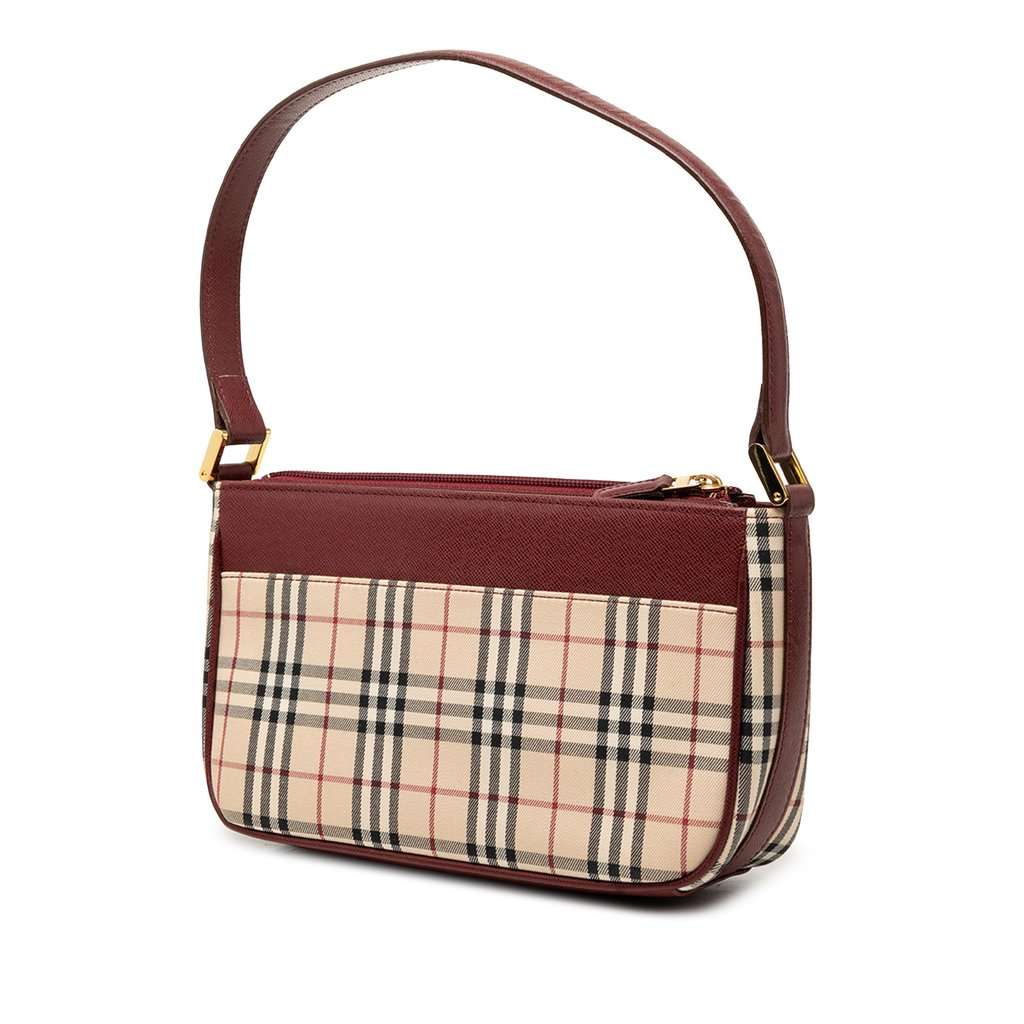 Burberry House Check Canvas Shoulder Bag Beige Good condition - Back View