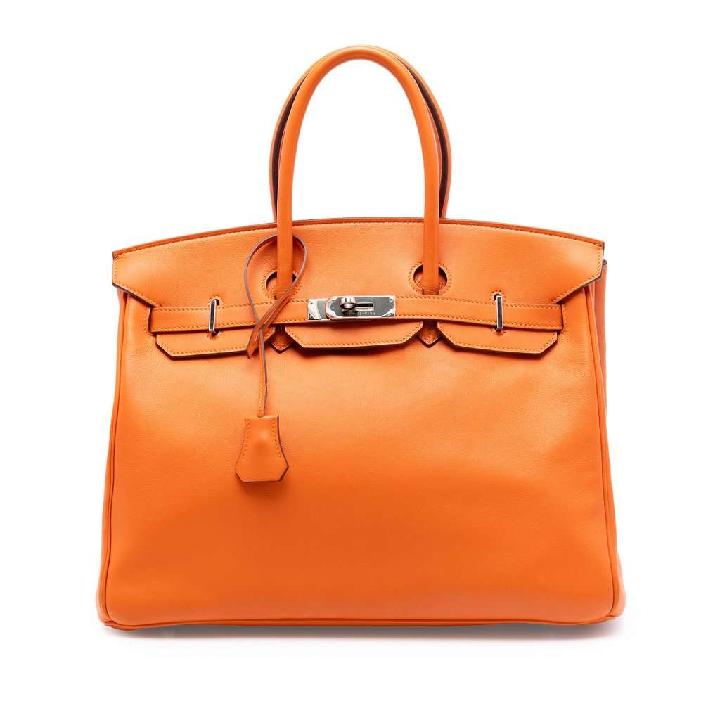 Hermès Swift Birkin Retourne 35 Orange Leather Very good - Front View