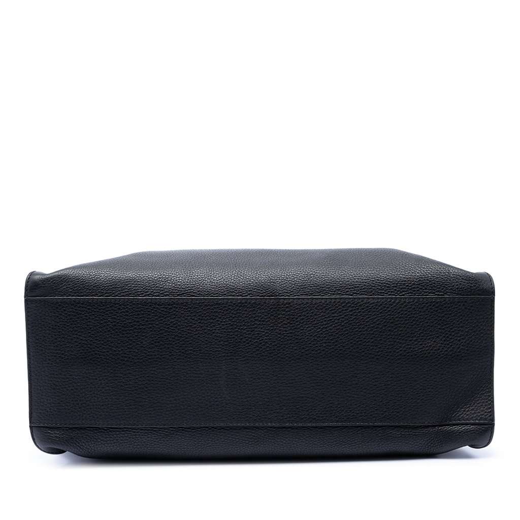 Gucci Medium Calfskin Bamboo Daily Shopper Satchel Black Leather Very good condition - Inside View