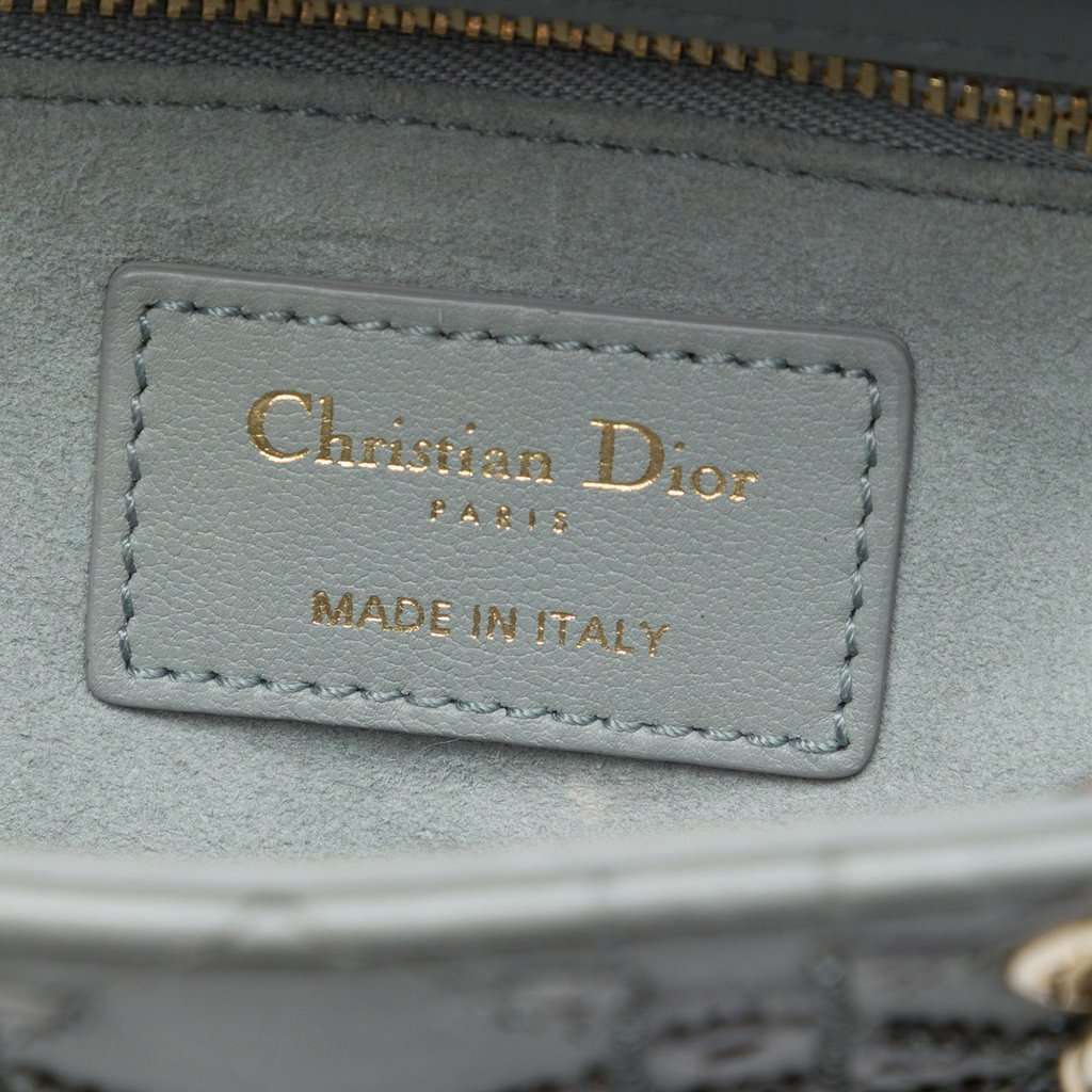 Dior Mini Calfskin Cannage Beaded Lady Dior MultiColor Leather Very good condition - Box View