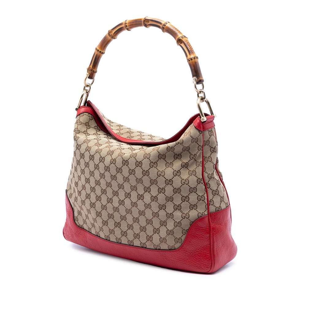Gucci GG Canvas Bamboo Diana Satchel Beige Very good condition - Back View