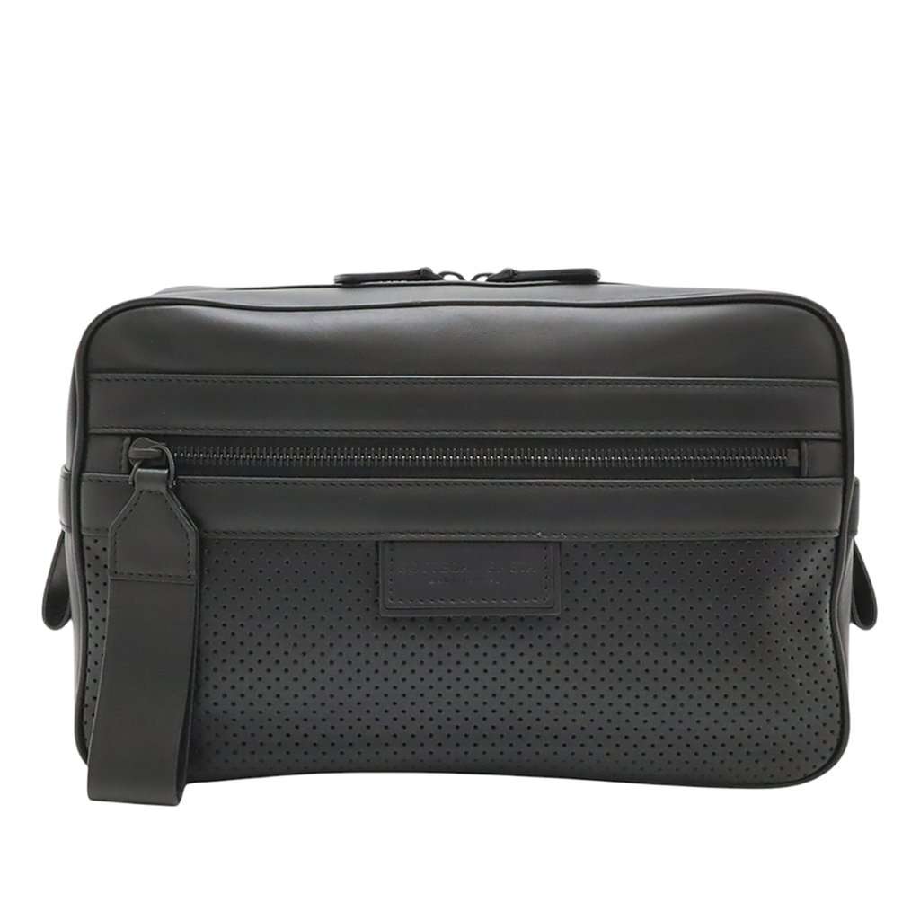 Bottega Veneta Perforated Calfskin Leggero Belt Bag Black Leather Very good condition - Front View