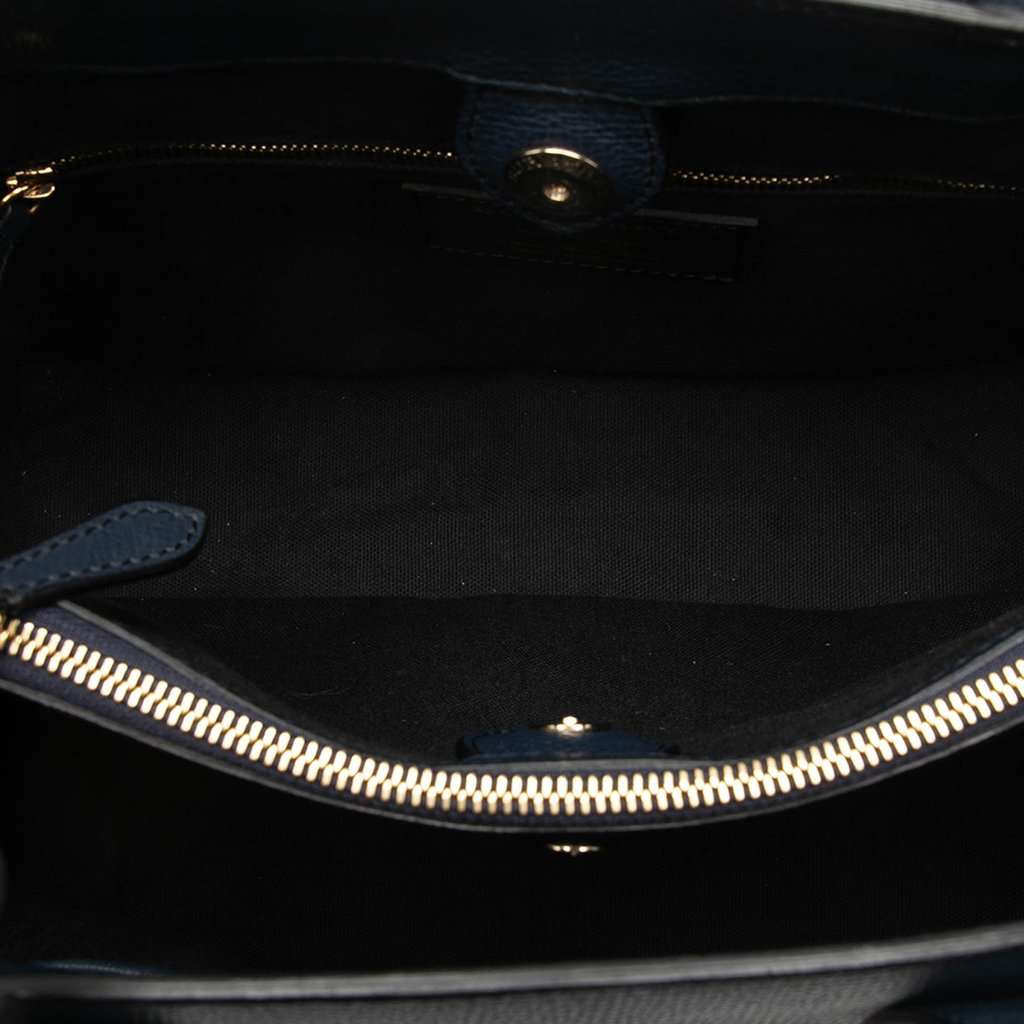Burberry Medium Leather and House Check Banner Satchel Blue Leather Very good - Model View