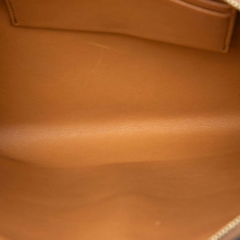 Celine Tricolor Leather Pocket Envelope Zip Clutch Brown Leather Very good condition - Model View