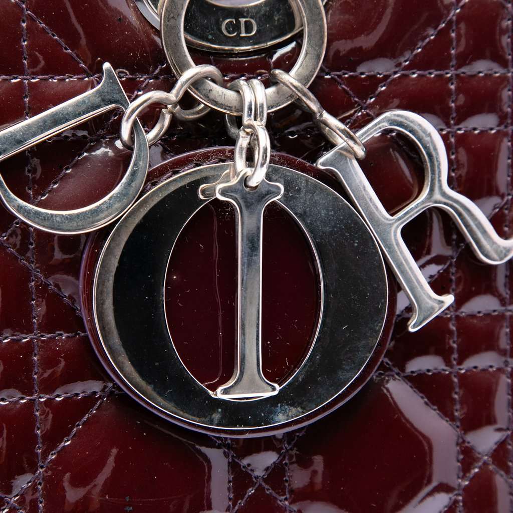 Dior Large Patent Cannage Lady Dior Red Leather Very good condition - Box View