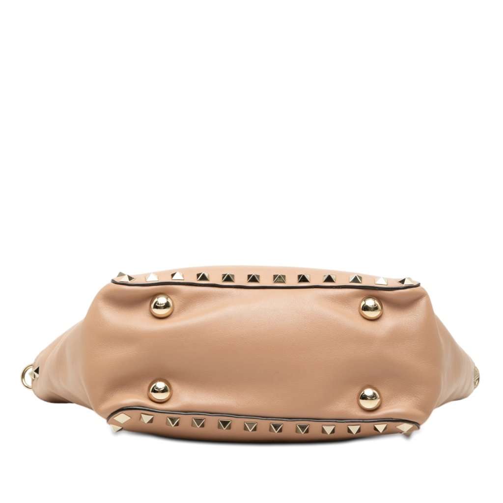 Valentino Mini Leather Rockstud Trapeze Satchel Brown Leather Very good condition - Inside View