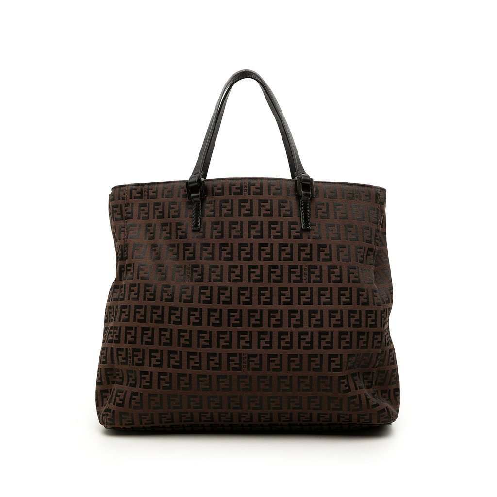 Fendi Zucchino Canvas Tote Brown Very good condition - Front View