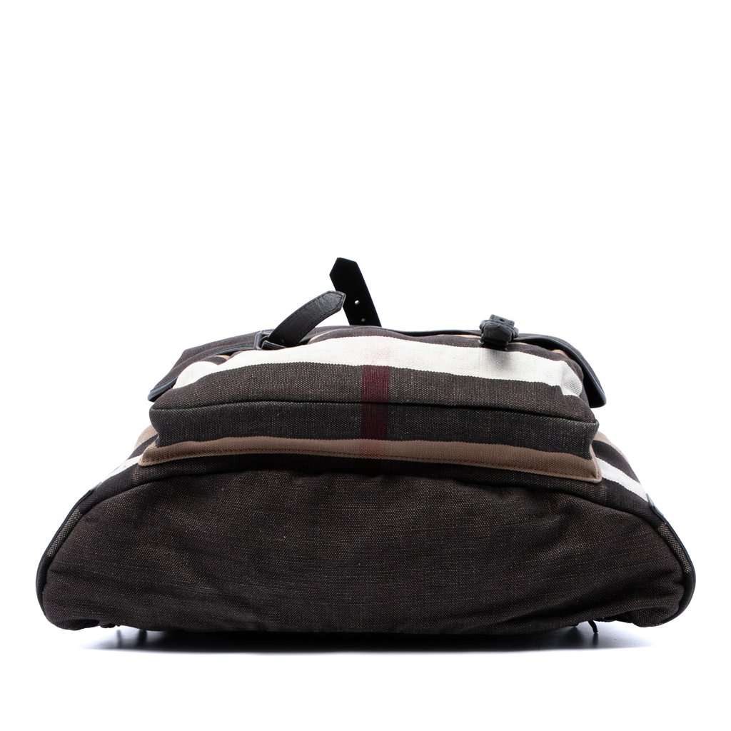 Burberry Mega Check Canvas Korbin Backpack Brown Good - Inside View