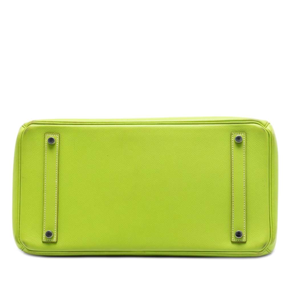 Hermès Epsom Candy Verso Birkin Retourne 35 Green Leather Very good condition - Inside View