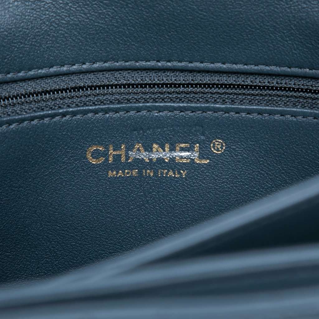 Chanel Large Lambskin Trendy CC Top Handle Flap Blue Leather Very good condition - Box View