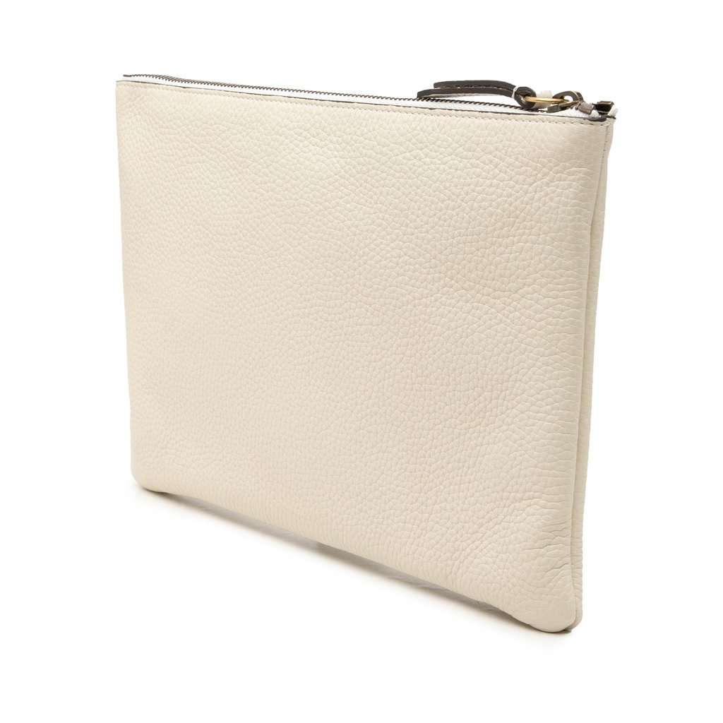 Gucci Calfskin Blind For Love Clutch White Leather Very good - Back View