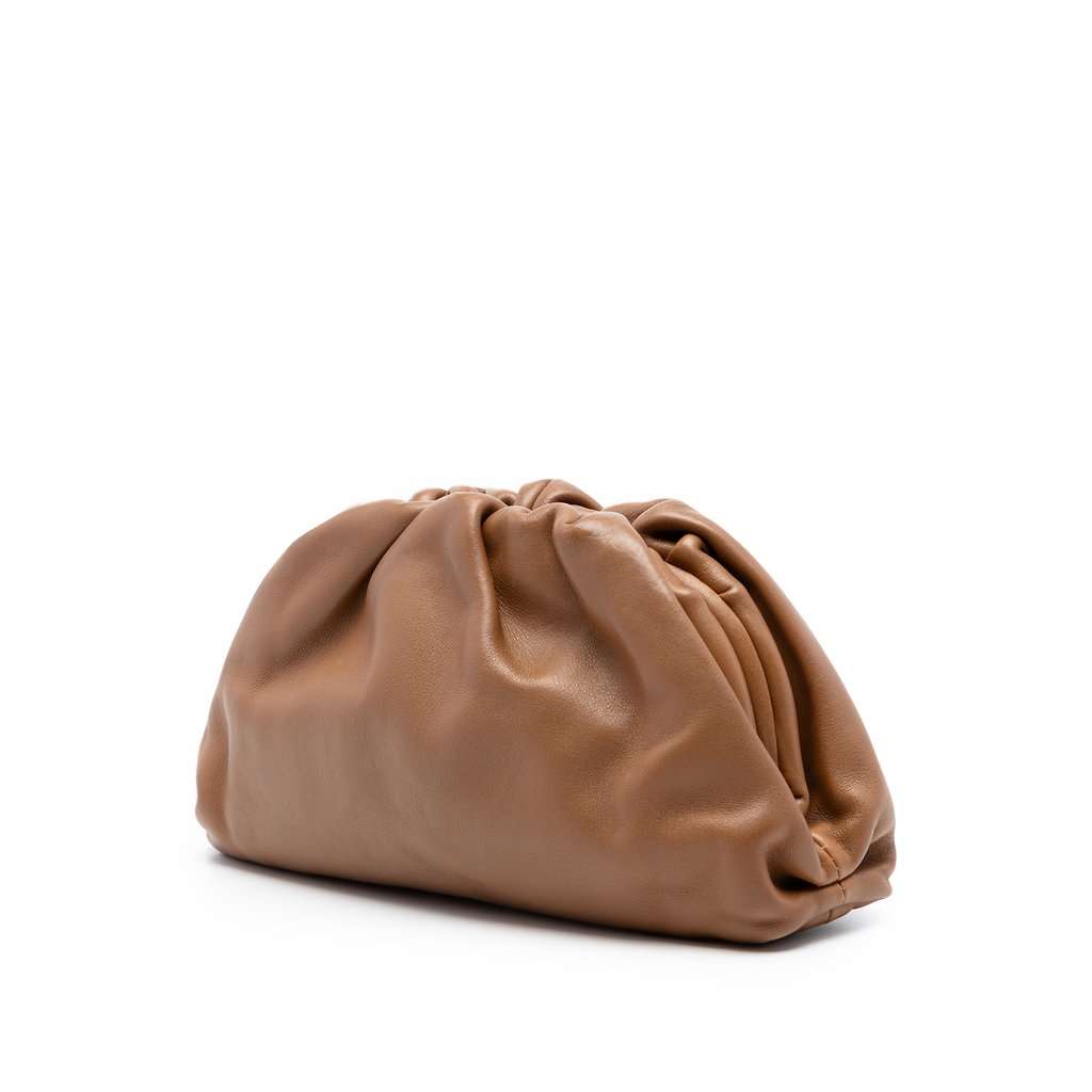 Bottega Veneta Lambskin The Mini Pouch Brown Leather Very good - Back View