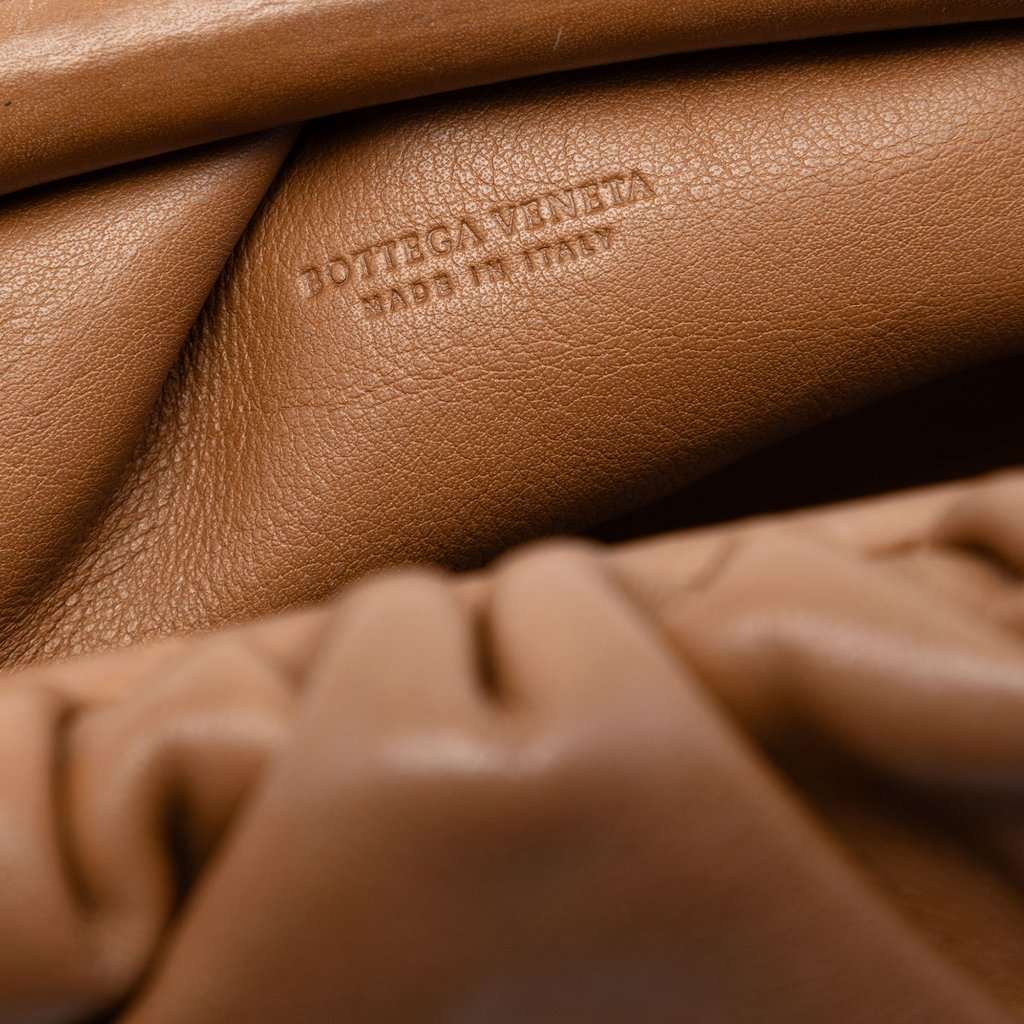 Bottega Veneta Lambskin The Mini Pouch Brown Leather Very good - Box View