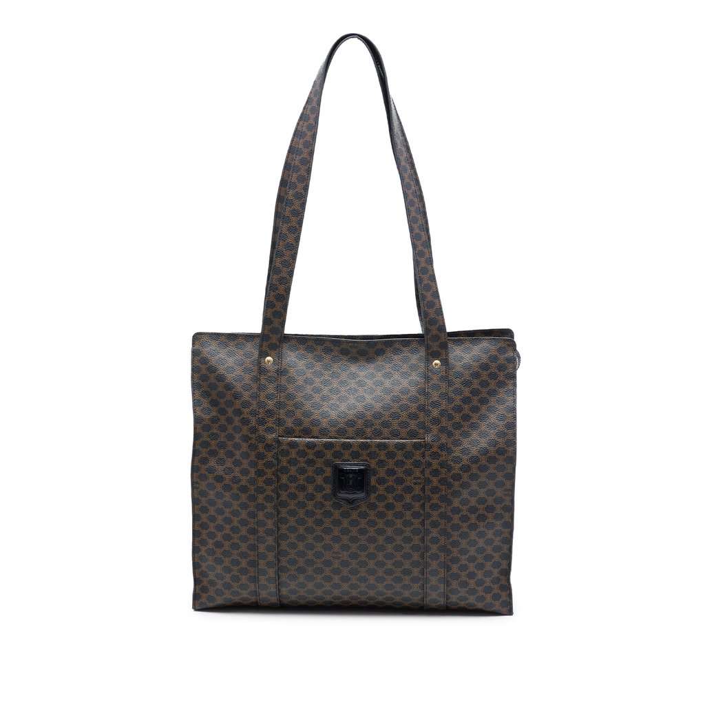 Celine Macadam Coated Canvas Tote Brown Very good - Front View