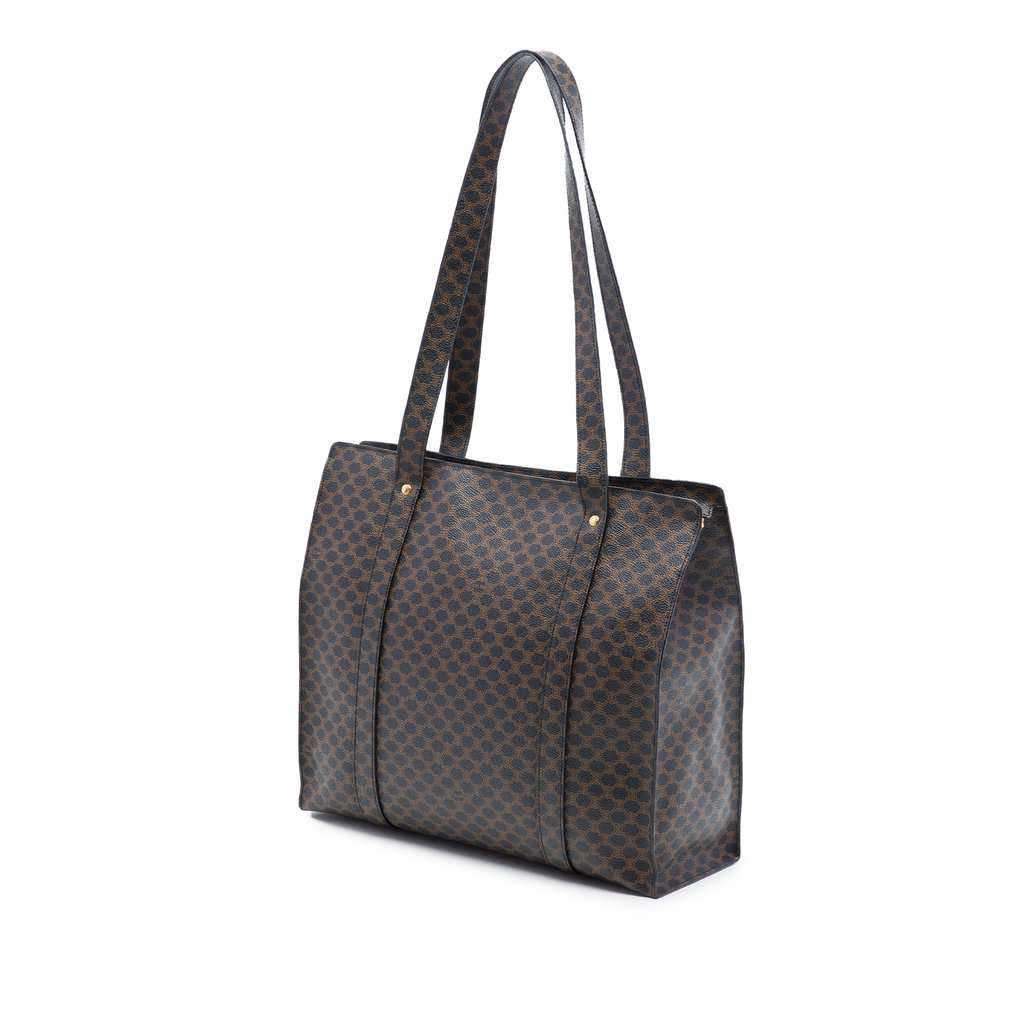 Celine Macadam Coated Canvas Tote Brown Very good - Back View