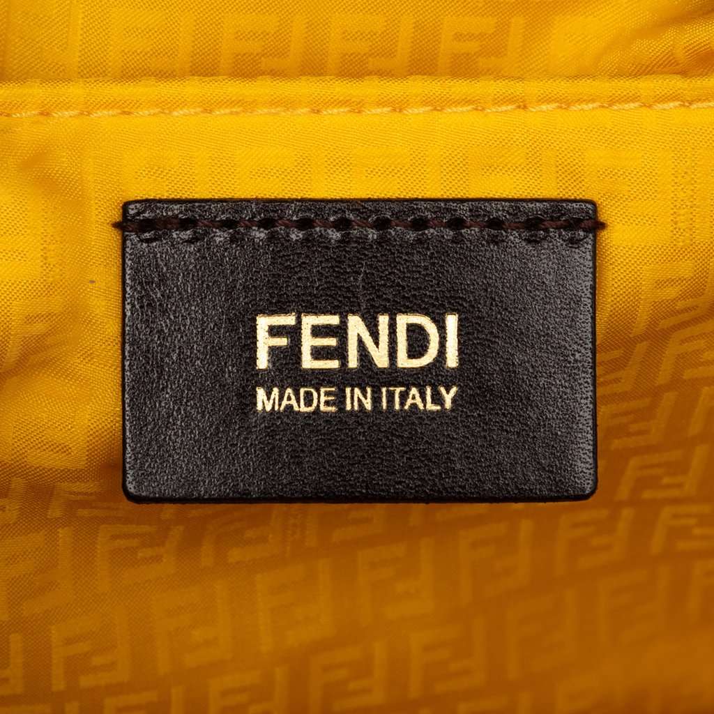 Fendi Small Perforated Zucca Spalmati Roll Tote Brown Very good condition - Box View