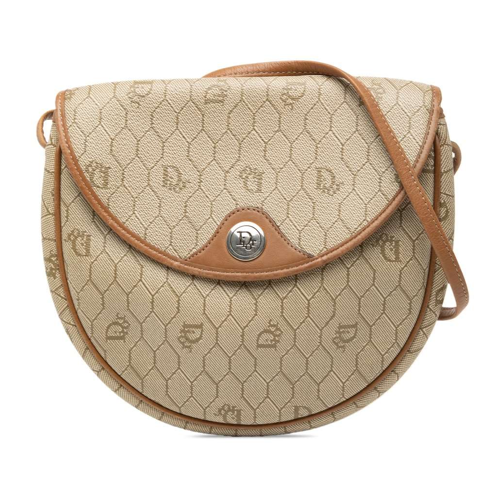 Dior Honeycomb Coated Canvas Crossbody Beige Very good condition - Front View