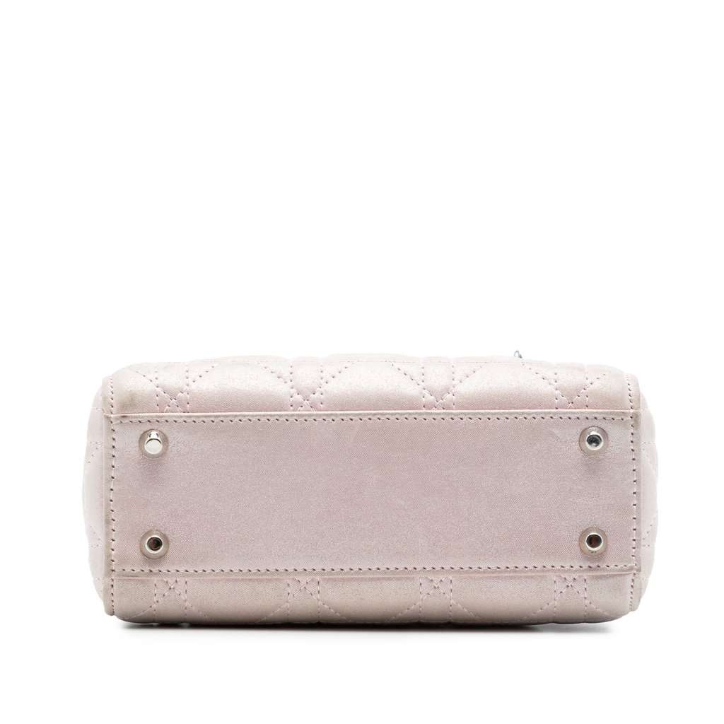 Dior Mini Iridescent Lambskin Cannage Lady Dior Pink Leather Very good condition - Inside View