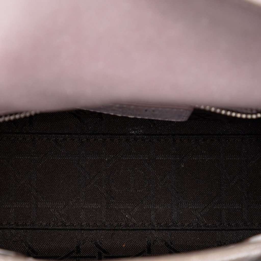 Dior Mini Iridescent Lambskin Cannage Lady Dior Pink Leather Very good condition - Model View
