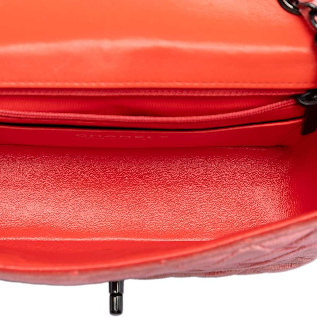 Chanel Mini Rectangular Classic Velvet Single Flap Orange Very good - Model View
