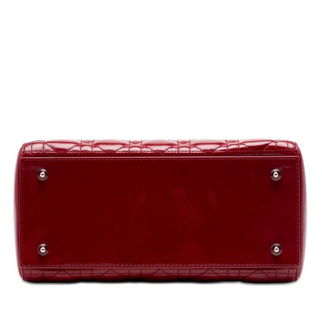 Dior Medium Patent Cannage Lady Dior Red Leather Very good condition - Inside View