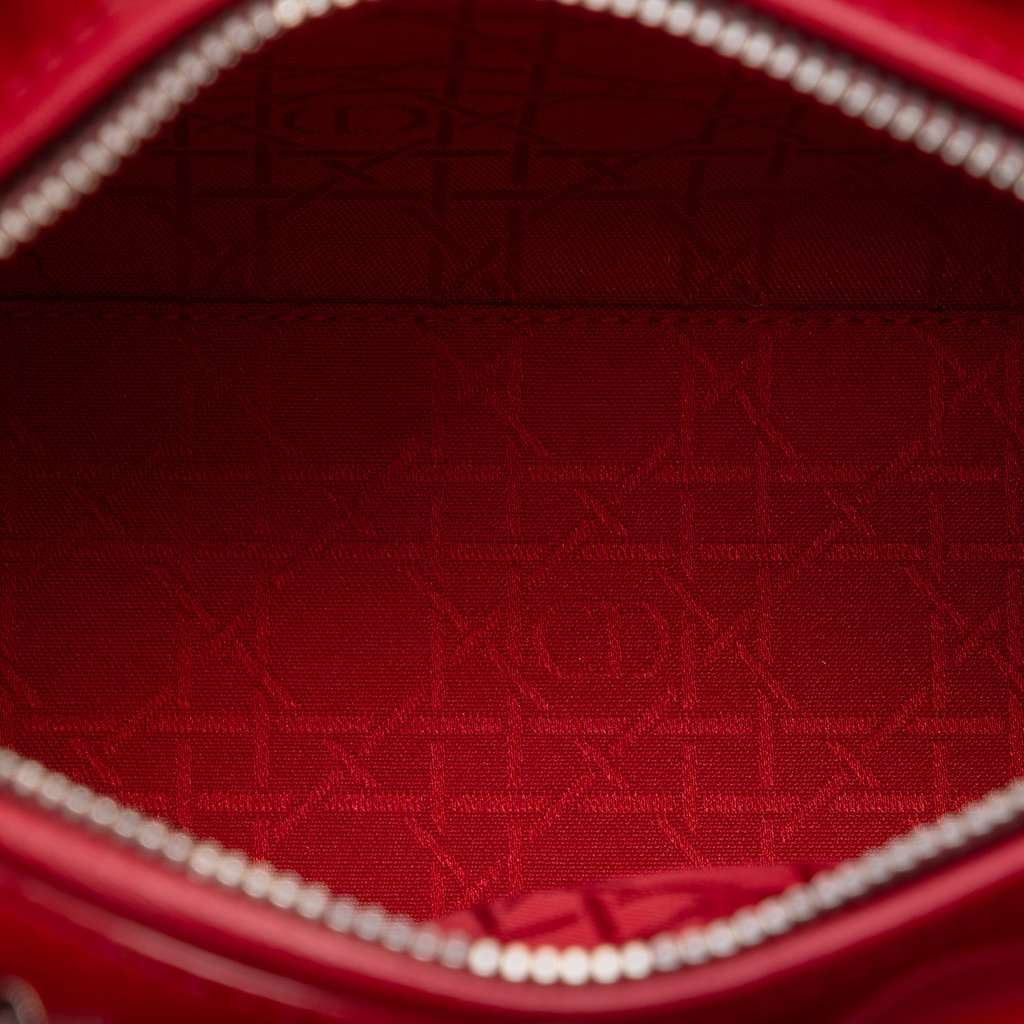 Dior Medium Patent Cannage Lady Dior Red Leather Very good condition - Model View