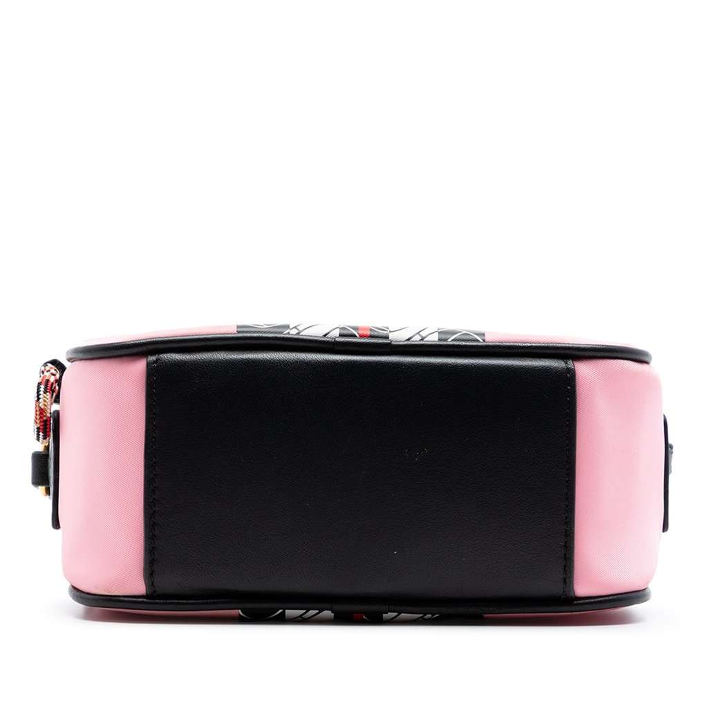 Burberry TB Monogram Nylon Stripe Kids Camera Bag Pink Very good - Inside View