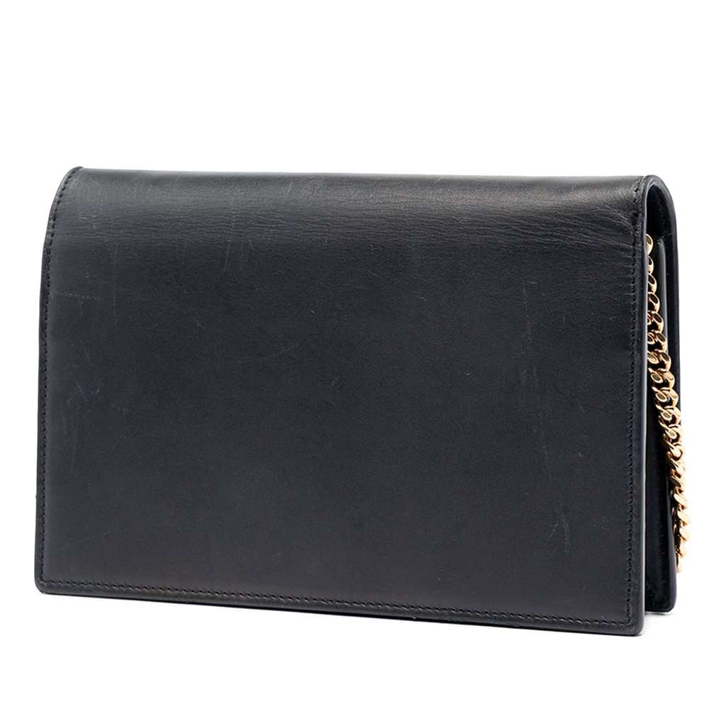 Saint Laurent Smooth Calfskin Monogram Kate Tassel Chain Wallet Black Leather Very good condition - Back View