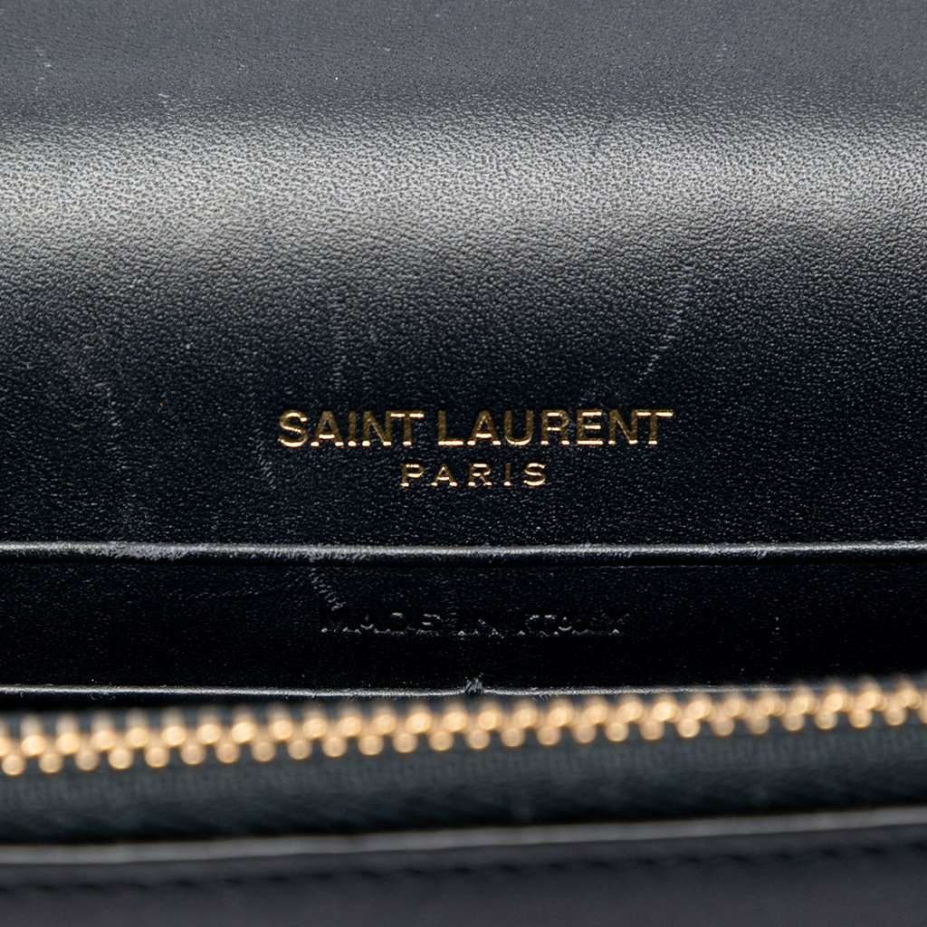 Saint Laurent Smooth Calfskin Monogram Kate Tassel Chain Wallet Black Leather Very good condition - Box View