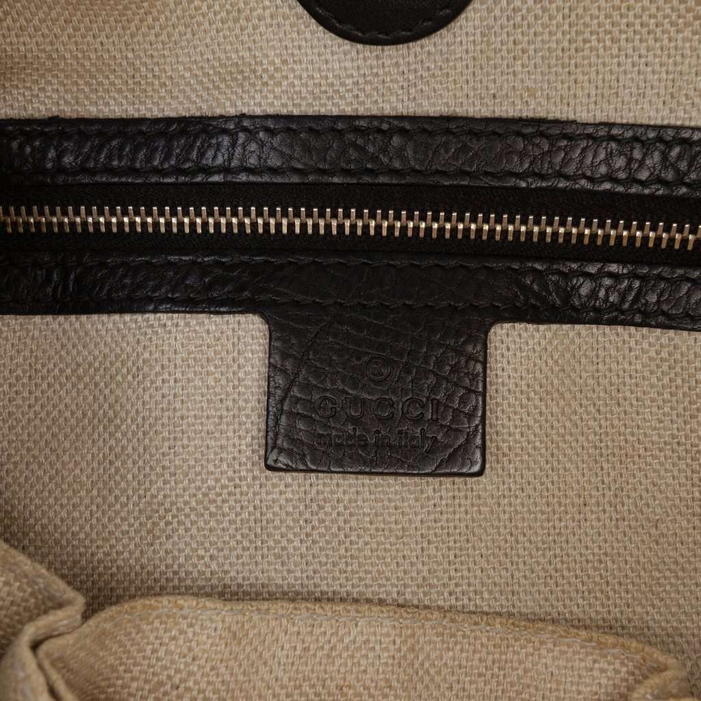 Gucci Leather Marrakech Shoulder Bag Black Leather Very good condition - Box View