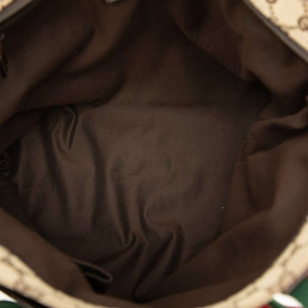 Gucci GG Canvas Web Satchel Beige Very good - Model View