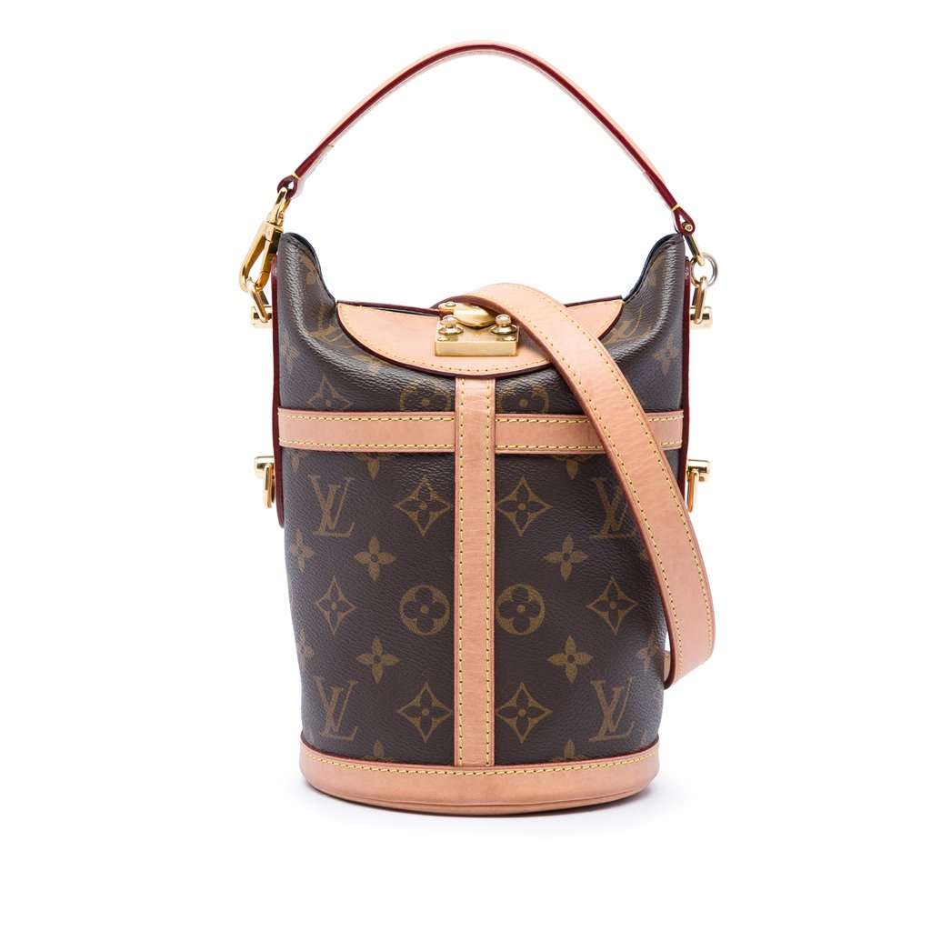 Louis Vuitton Monogram Duffle Bucket Bag Brown Very good condition - Front View