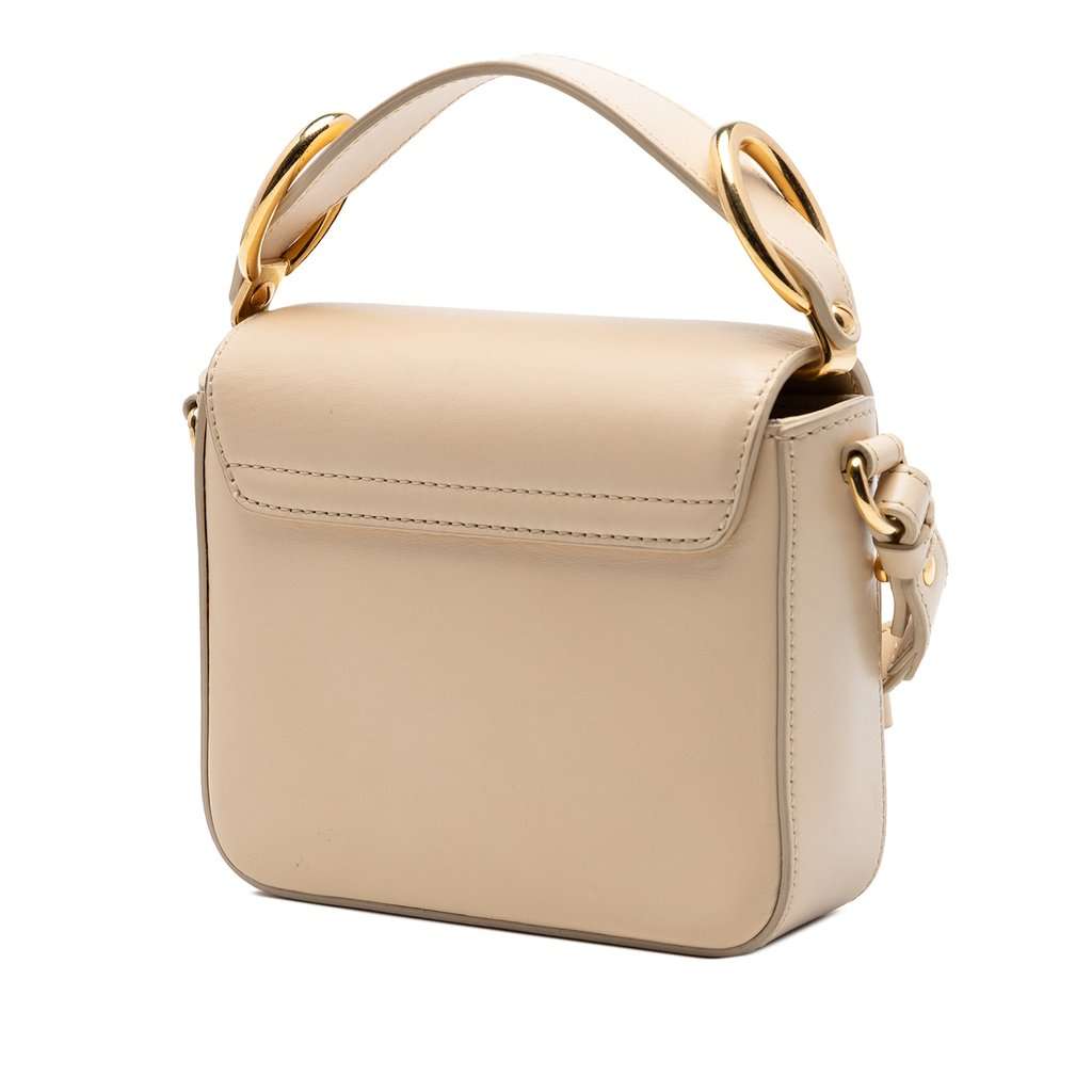 Chloé Mini Calfskin C Satchel Beige Leather Very good condition - Back View