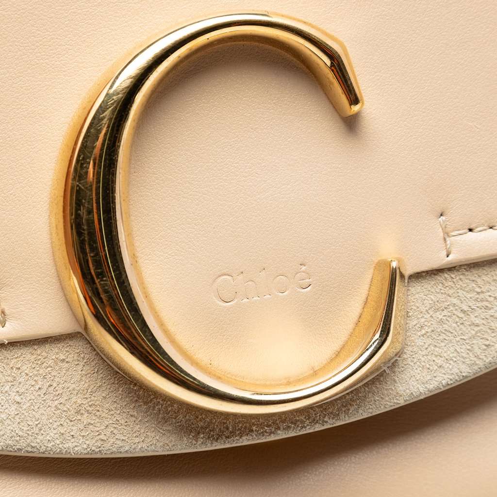 Chloé Mini Calfskin C Satchel Beige Leather Very good condition - Box View