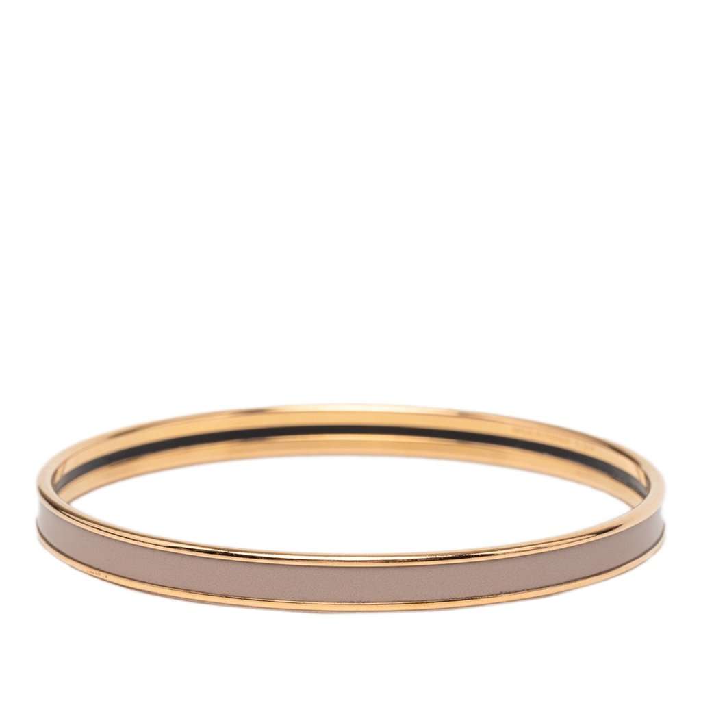 Hermès Extra Narrow Enamel Uni Bangle 62 Brown Very good condition - Inside View