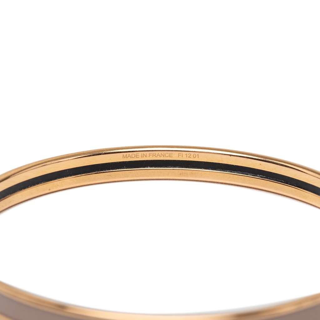 Hermès Extra Narrow Enamel Uni Bangle 62 Brown Very good condition - Model View