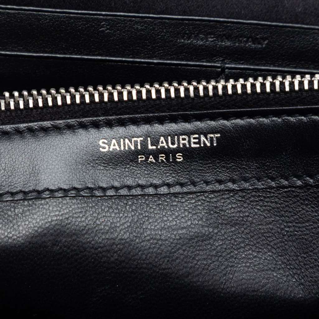 Saint Laurent Sequin Monogram Kate Wallet on Chain Black Very good condition - Box View