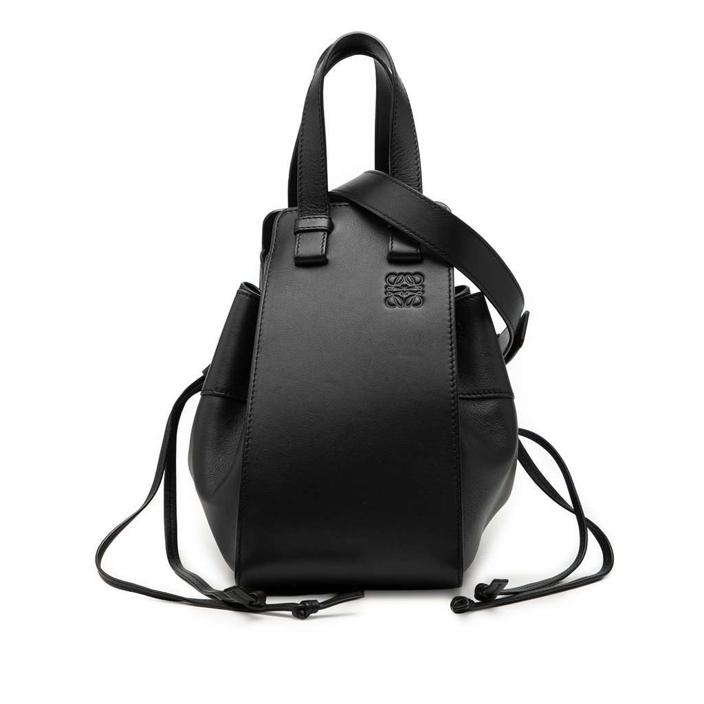Loewe Small Leather Drawstring Hammock Bag Black Leather Very good - Front View