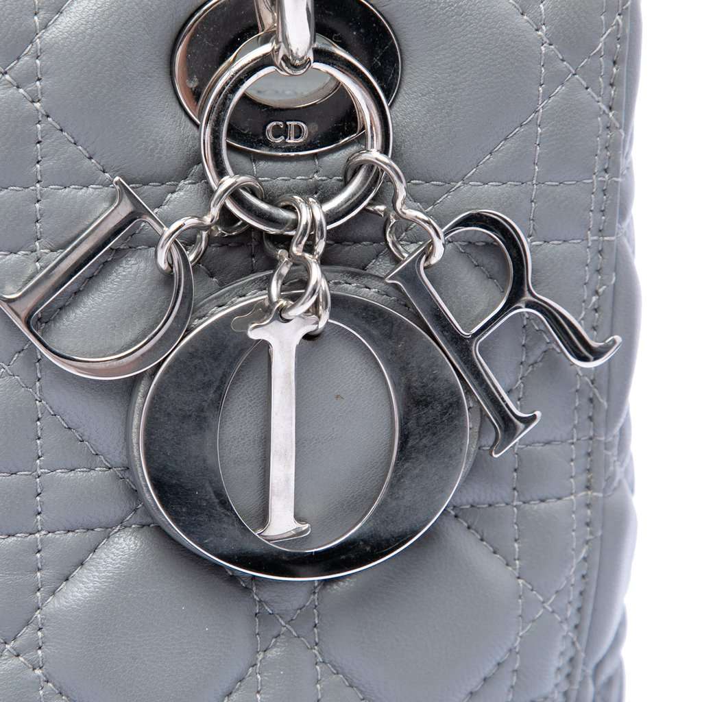 Dior Medium Metallic Lambskin Cannage Lady Dior MultiColor Leather Very good condition - Box View
