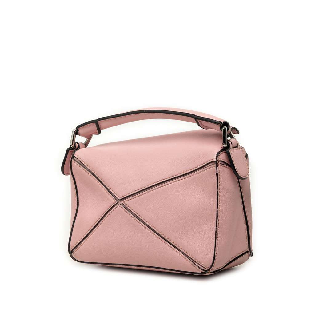 LOEWE Mini Calfskin Puzzle Satchel Pink Leather Very good - Back View