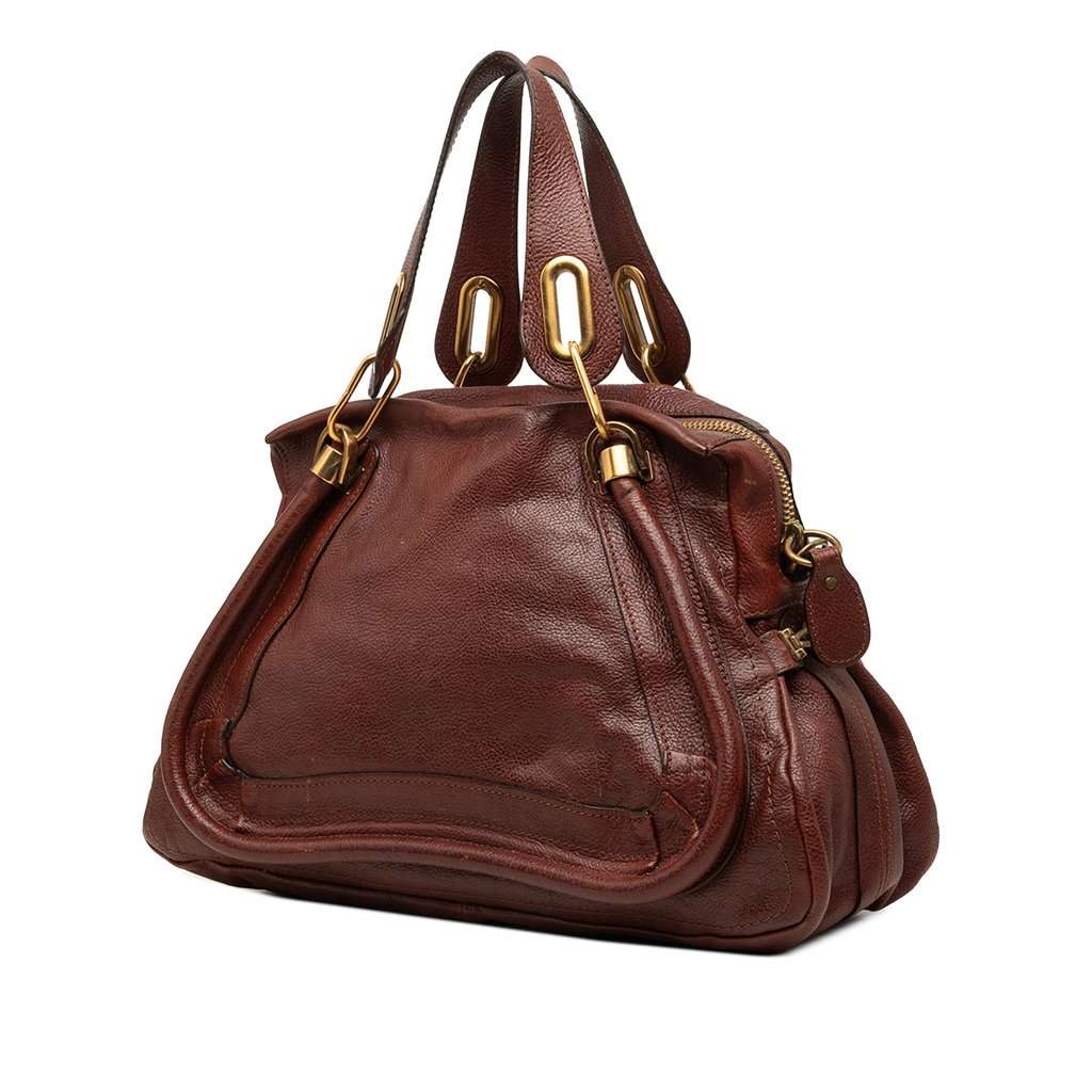 Chloé Medium Leather Paraty Satchel Brown Leather Very good - Back View