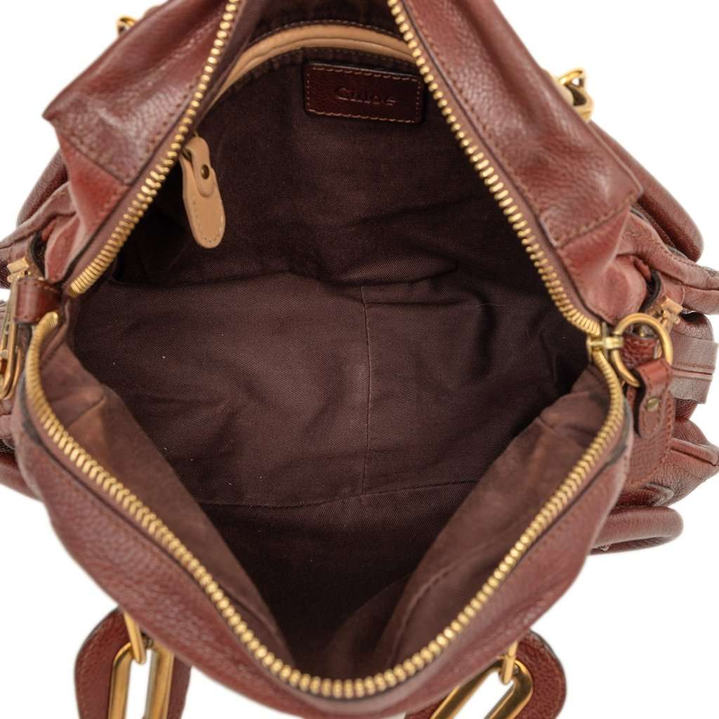 Chloé Medium Leather Paraty Satchel Brown Leather Very good - Model View