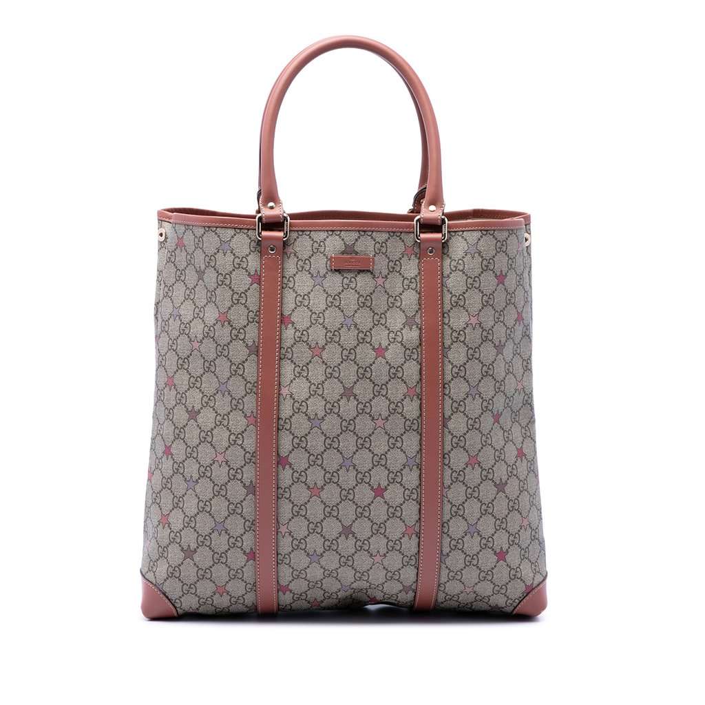 Gucci GG Supreme Star Joy Vertical Tote Beige Very good - Front View