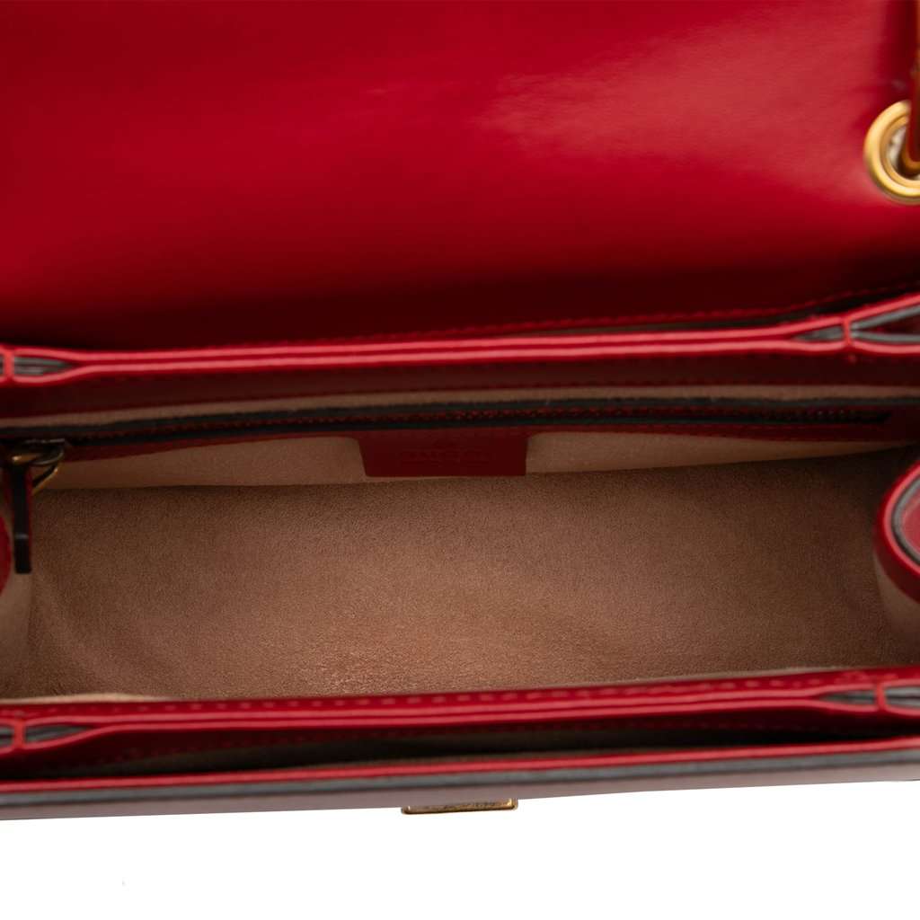 Gucci Small Tricolor Calfskin Queen Margaret Top Handle Bag Red Leather Very good condition - Model View