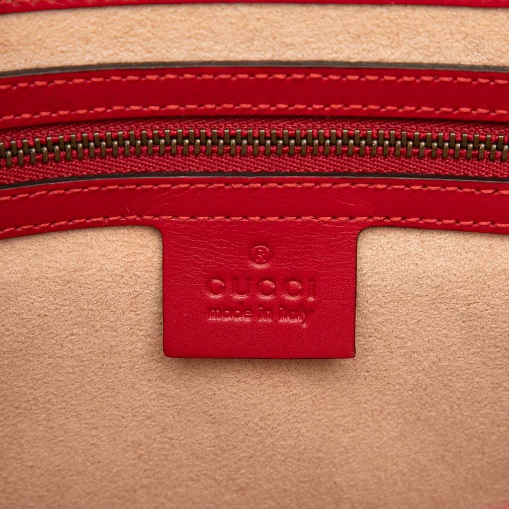 Gucci Small Tricolor Calfskin Queen Margaret Top Handle Bag Red Leather Very good condition - Box View
