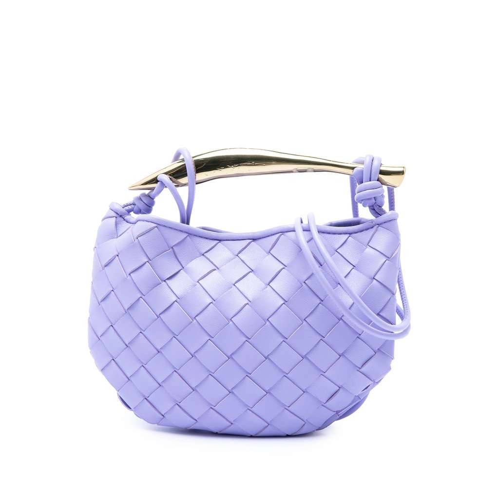 Bottega Veneta Baby Lambskin Intrecciato Sardine Purple Leather Very good - Front View