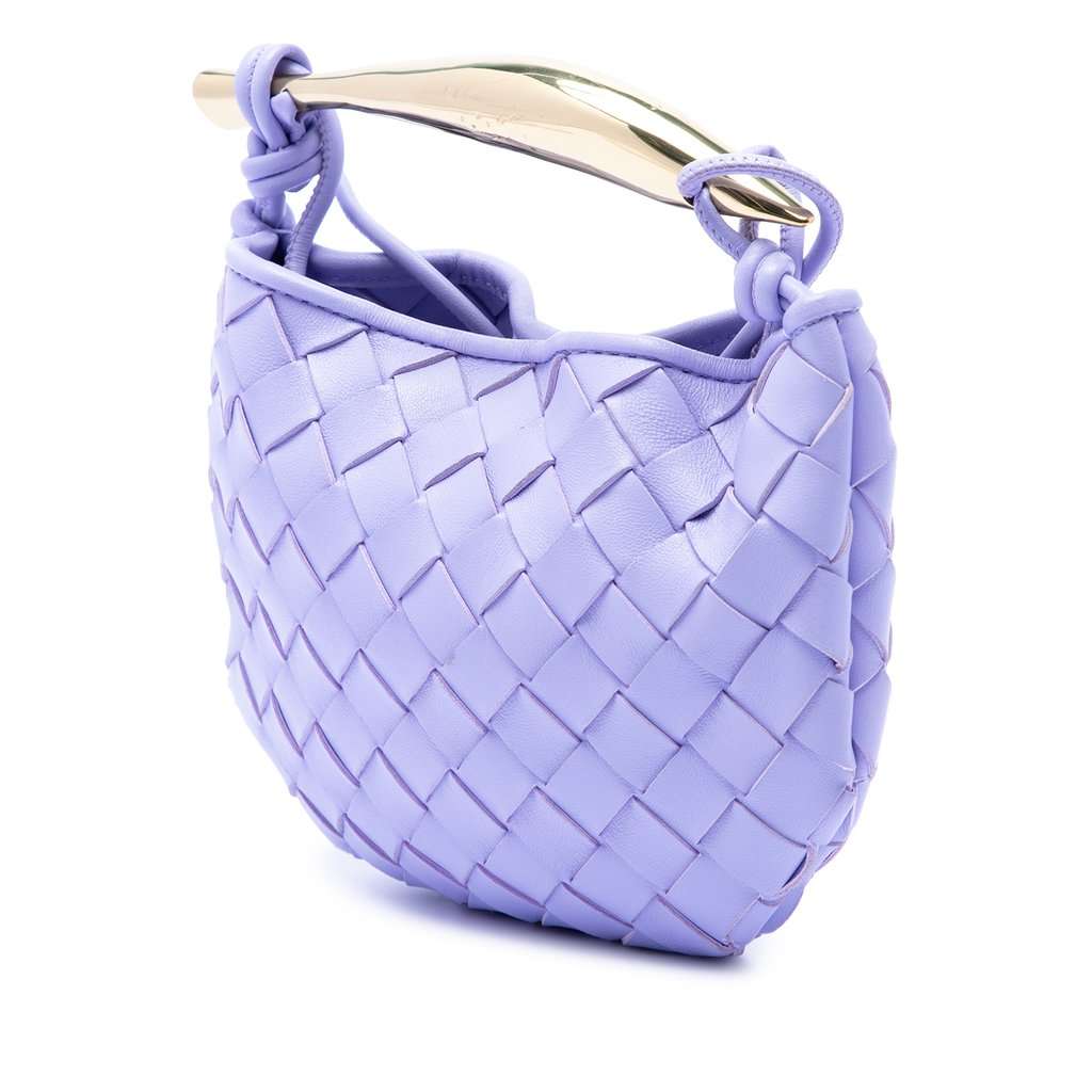 Bottega Veneta Baby Lambskin Intrecciato Sardine Purple Leather Very good - Back View