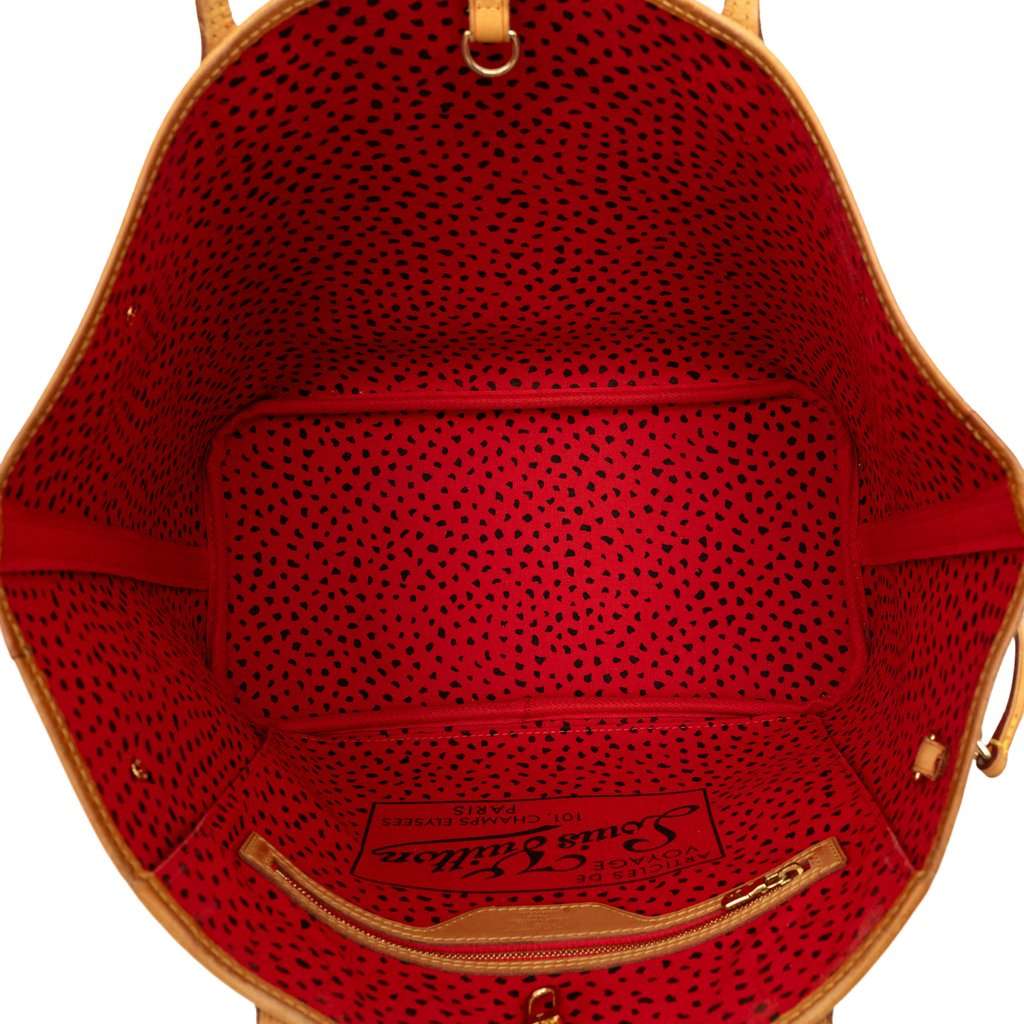 Louis Vuitton Yayoi Kusama Monogram Neverfull MM Red Very good - Model View